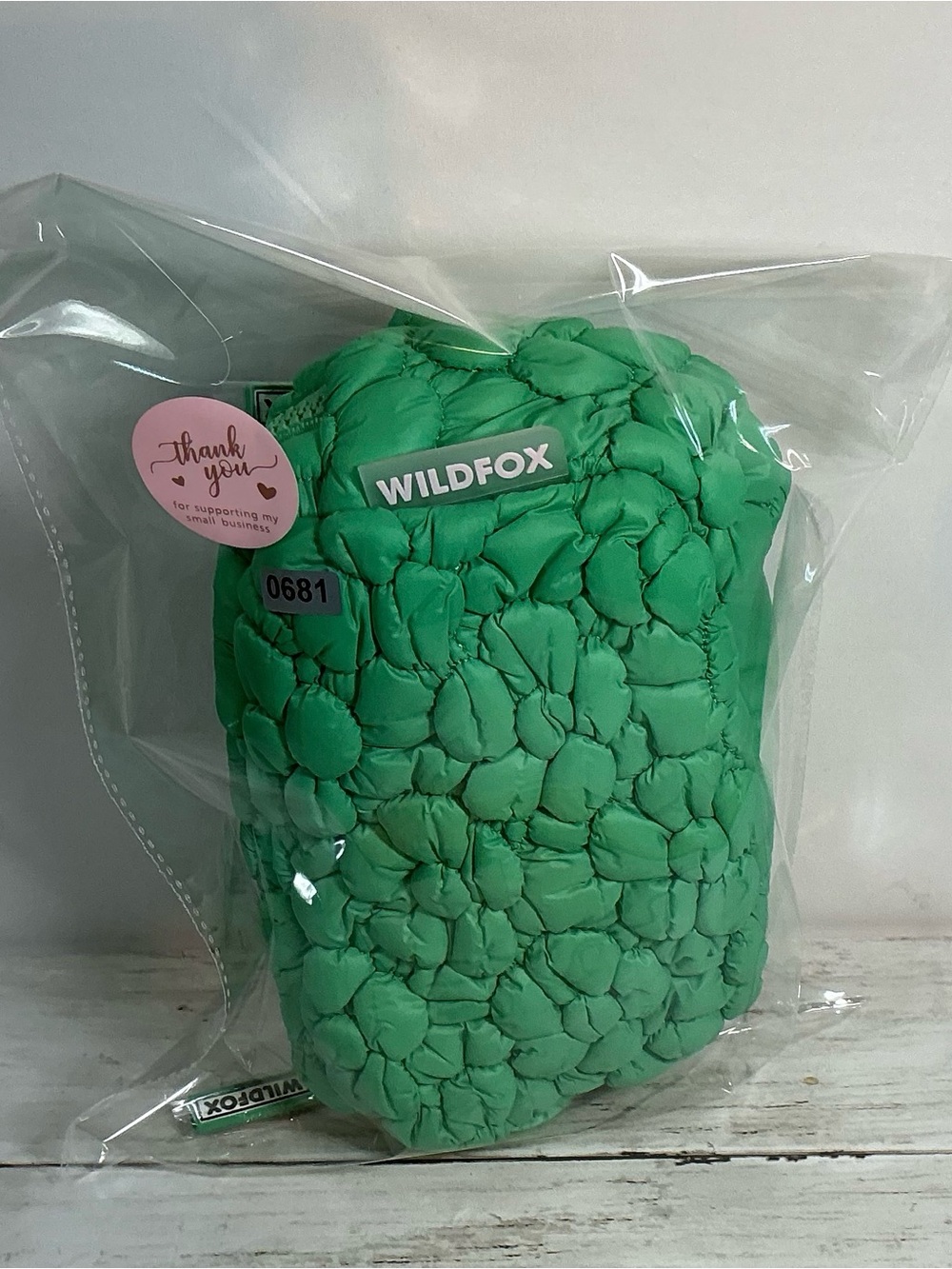 Wildfox Quilted Mint Green Mini Pouch